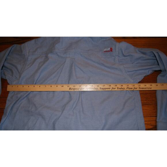 Ariat FR Shirt Mens L Blue Flame Resistant Button Up CAT 2 Workwear 8.9 ATPV - Picture 11 of 14